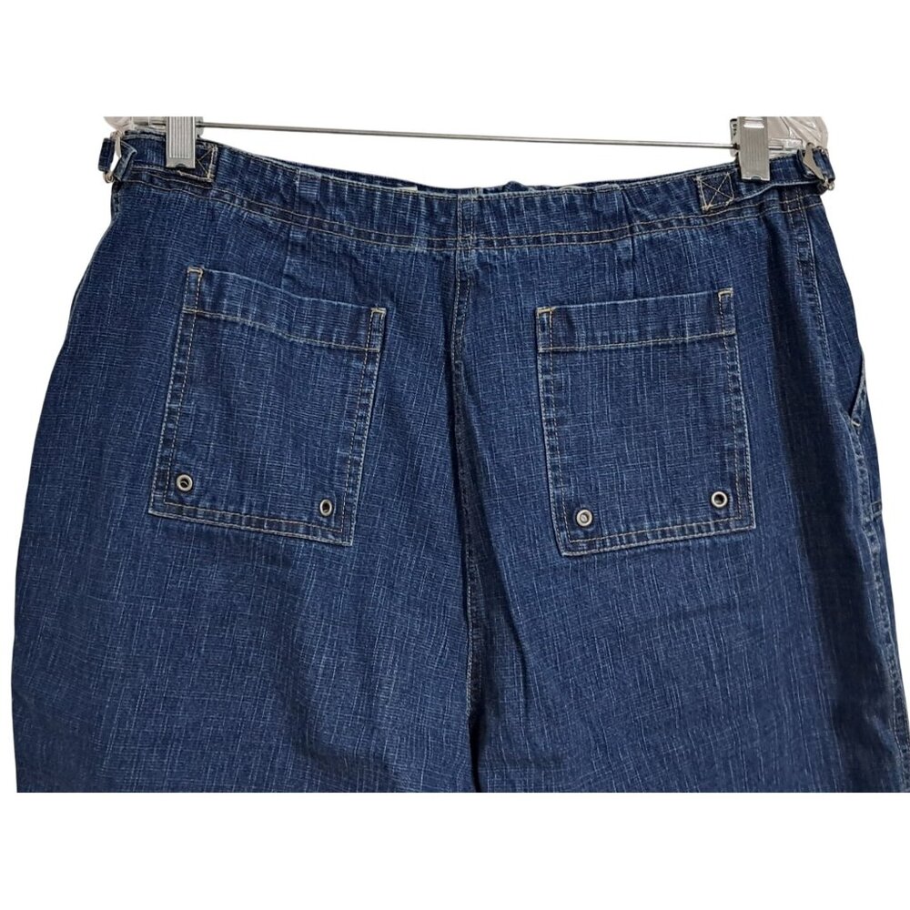 Studio Works Petite Womens Denim Capri Pants Blue Size 16P Cotton Casual - Picture 7 of 10
